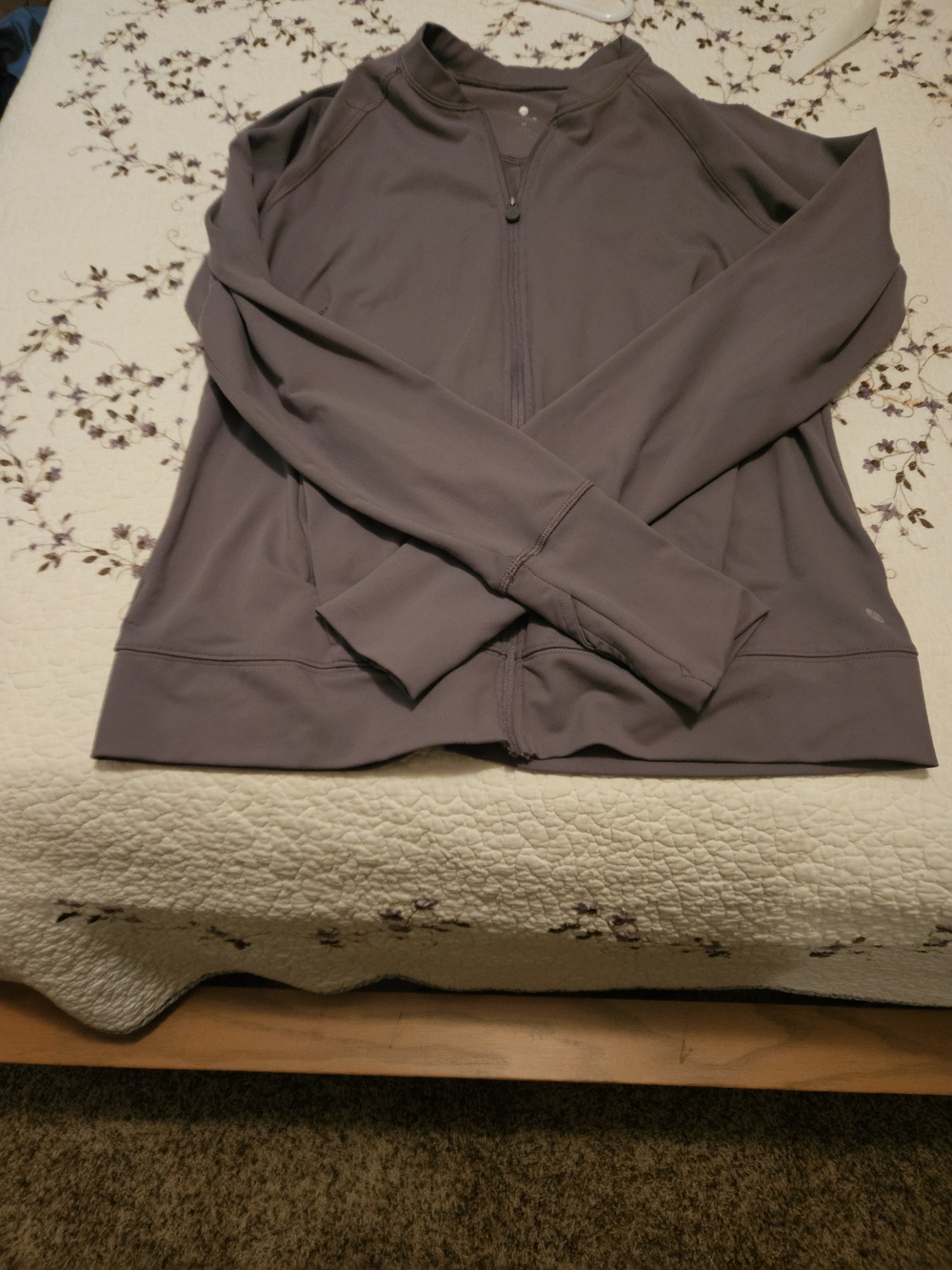 Apana Lavender Gray Full-Zip Bomber Jacket